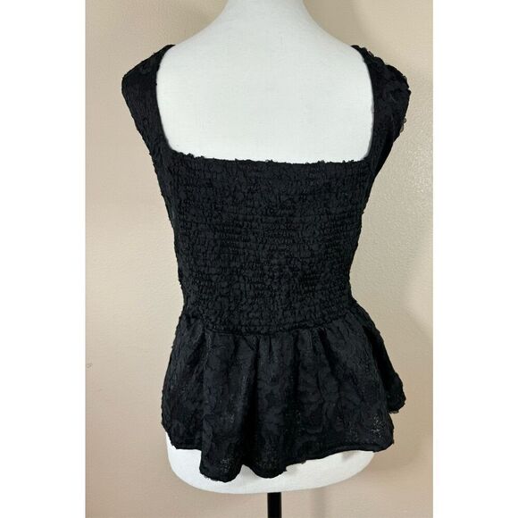 Arula Sleeveless Lace Smocked Back Ruffled Bottom Women's Top Plus Size 18 - Picture 2 of 9